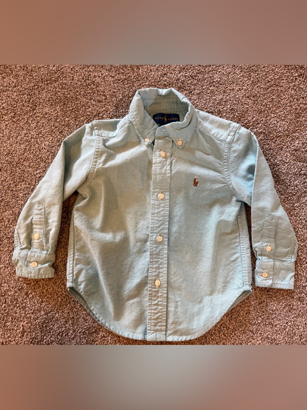 Ralph Lauren Boys Pale Blue Oxford Button-Down Shirt with Pony